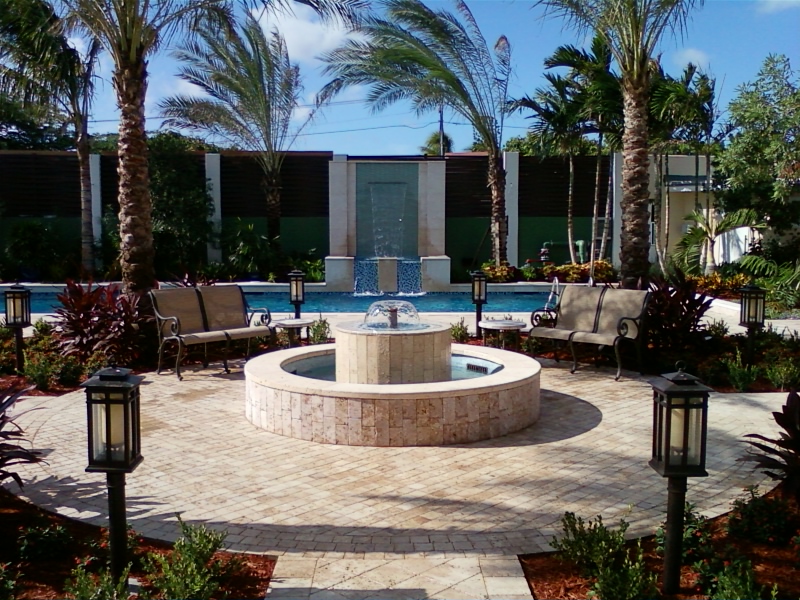 Luxury resort fountain water feature